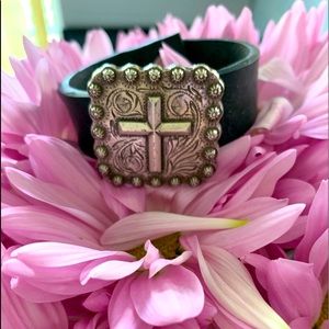 Upcycled Cross Bracelet